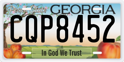 GA license plate CQP8452