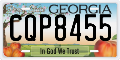 GA license plate CQP8455