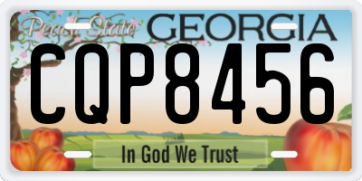 GA license plate CQP8456