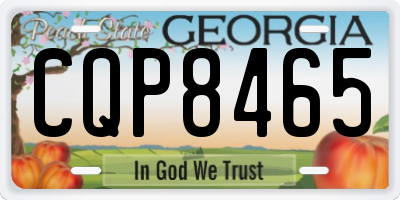 GA license plate CQP8465