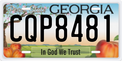 GA license plate CQP8481