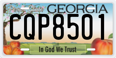 GA license plate CQP8501