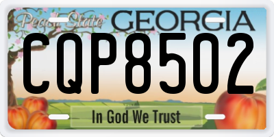 GA license plate CQP8502
