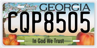 GA license plate CQP8505