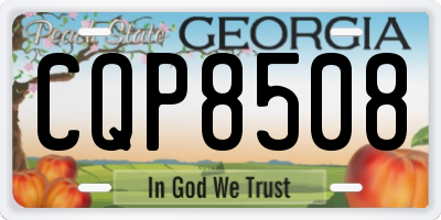 GA license plate CQP8508