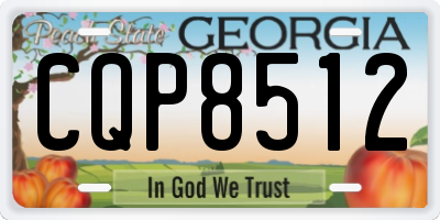 GA license plate CQP8512