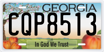GA license plate CQP8513