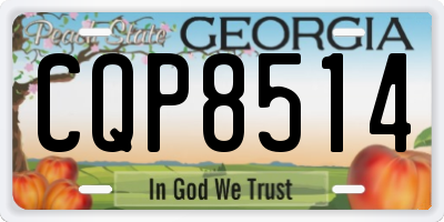 GA license plate CQP8514