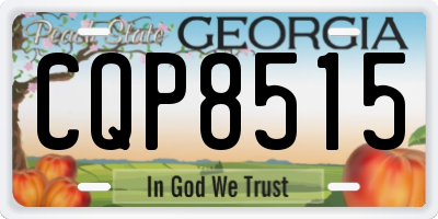 GA license plate CQP8515