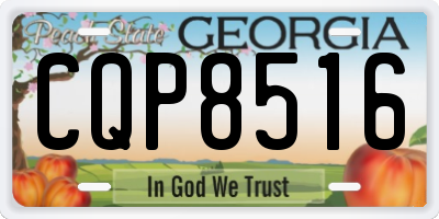 GA license plate CQP8516