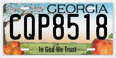 GA license plate CQP8518
