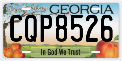 GA license plate CQP8526