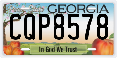 GA license plate CQP8578