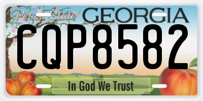 GA license plate CQP8582