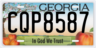 GA license plate CQP8587