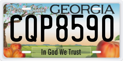 GA license plate CQP8590