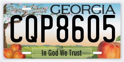 GA license plate CQP8605