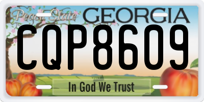 GA license plate CQP8609
