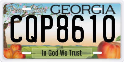 GA license plate CQP8610