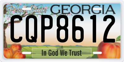 GA license plate CQP8612