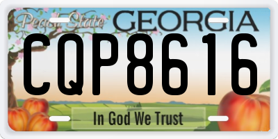 GA license plate CQP8616