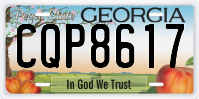 GA license plate CQP8617