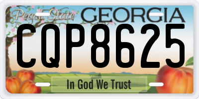 GA license plate CQP8625
