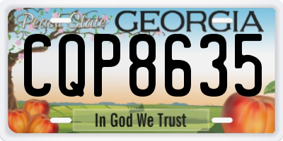 GA license plate CQP8635
