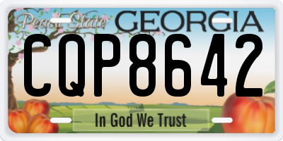 GA license plate CQP8642