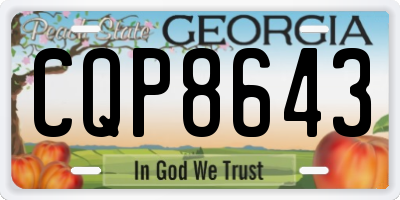 GA license plate CQP8643