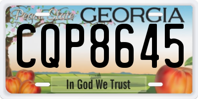 GA license plate CQP8645