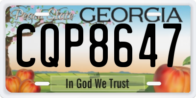 GA license plate CQP8647