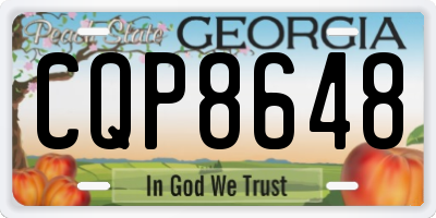 GA license plate CQP8648