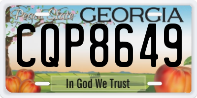 GA license plate CQP8649
