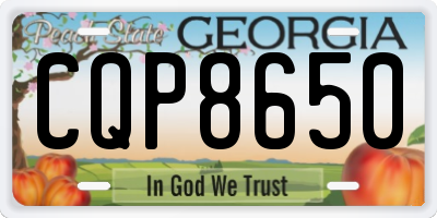 GA license plate CQP8650