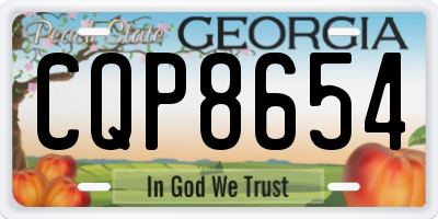 GA license plate CQP8654