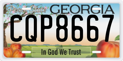 GA license plate CQP8667