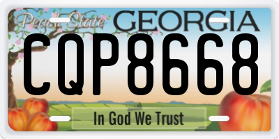 GA license plate CQP8668
