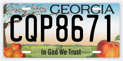 GA license plate CQP8671
