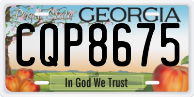 GA license plate CQP8675