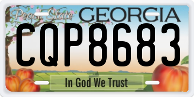 GA license plate CQP8683