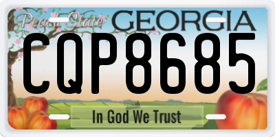 GA license plate CQP8685