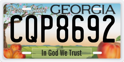 GA license plate CQP8692