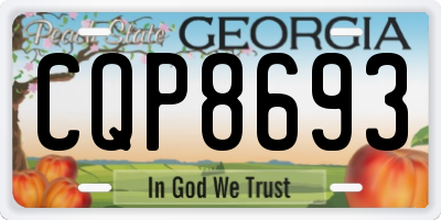 GA license plate CQP8693