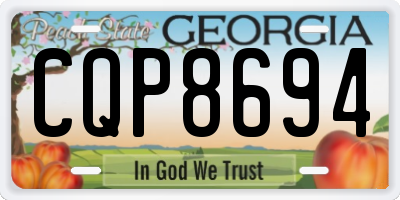 GA license plate CQP8694