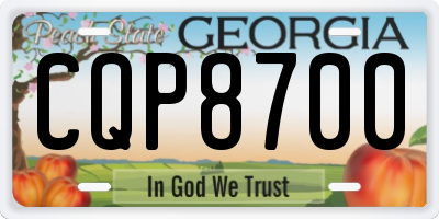 GA license plate CQP8700