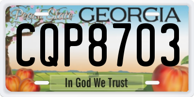 GA license plate CQP8703