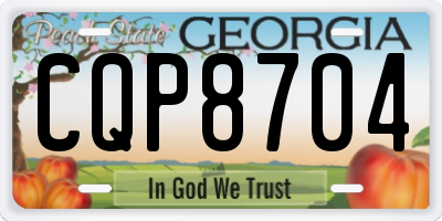 GA license plate CQP8704