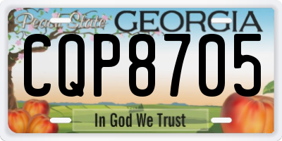 GA license plate CQP8705