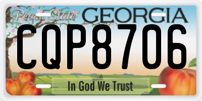 GA license plate CQP8706